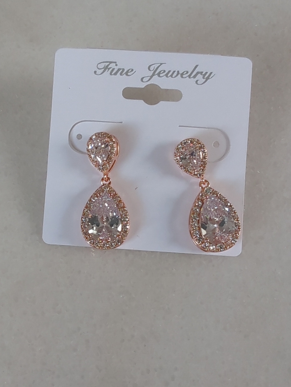 NWT Rose Gold Teardrop Earrings